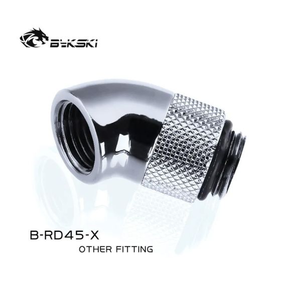 Bykski Adaptateur 45° Rotatif - Chrome (B-RD45-X)