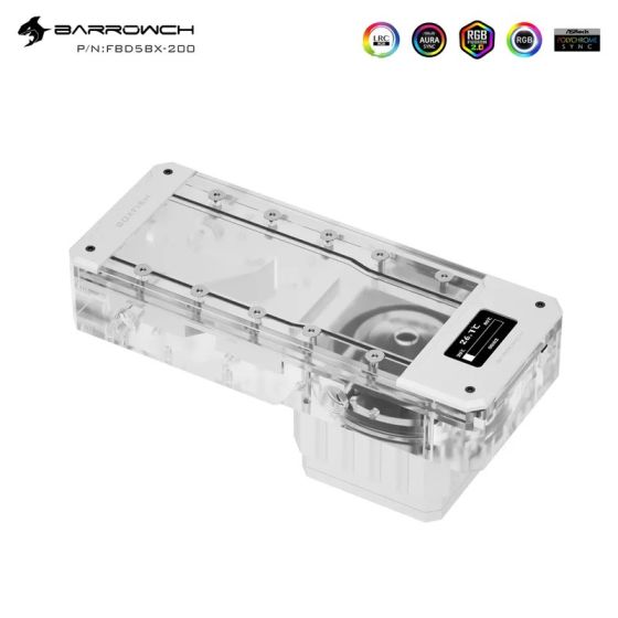 Barrowch Boxfish D5 200mm - Réservoir avec Pompe D5 et écran de monitoring - Silver (FBD5BX-200)