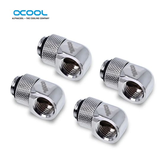 Alphacool - Adaptateur 90° rotatif - Chrome (Pack de 4)