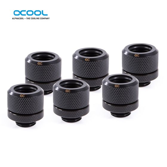 Alphacool Embouts pour tubes durs 14mm - Noir - boîte de 6