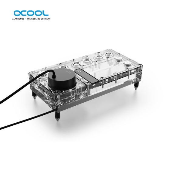 Alphacool Core Distro Plate 240 avec pompe VPP Apex à gauche