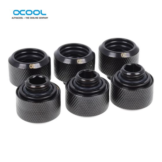 Alphacool Embouts pour tubes durs 16mm - Noir - boîte de 6