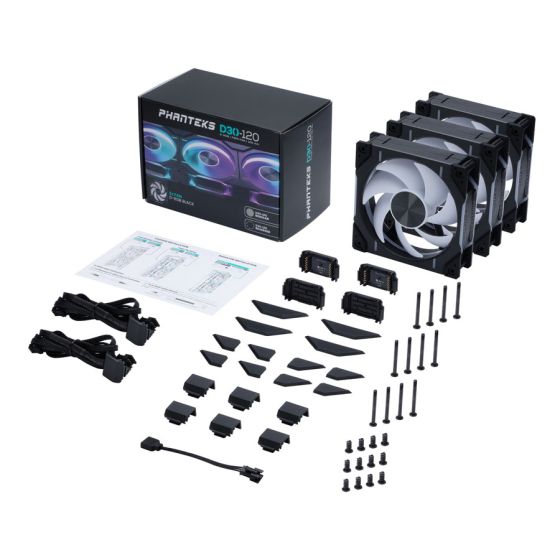 Phanteks D30-120 (regular) - Ventilateur 120mm ARGB - Noir - Pack de 3