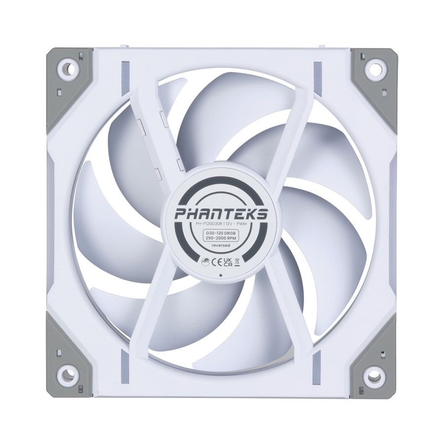 Phanteks D30-120 (reverse) - Ventilateur 120mm ARGB - Blanc - Pack de 3