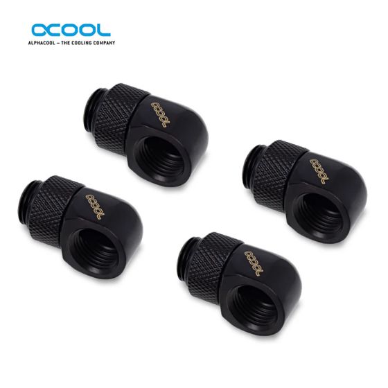 Alphacool - Adaptateur 90° rotatif - Noir (Pack de 4)