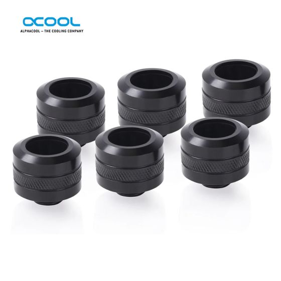 Alphacool Eiszapfen PRO - Embouts pour tubes durs 16mm - Noir - boîte de 6