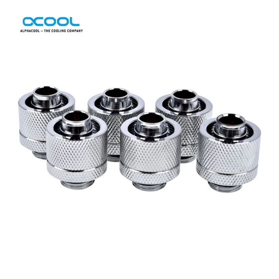 Alphacool Embouts pour tubes souples 16/10mm - Chrome - boîte de 6