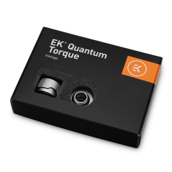 EK-Quantum Torque 6-Pack HDC 14 - Embouts pour tubes durs 14mm - Satin Titanium - Pack de 6