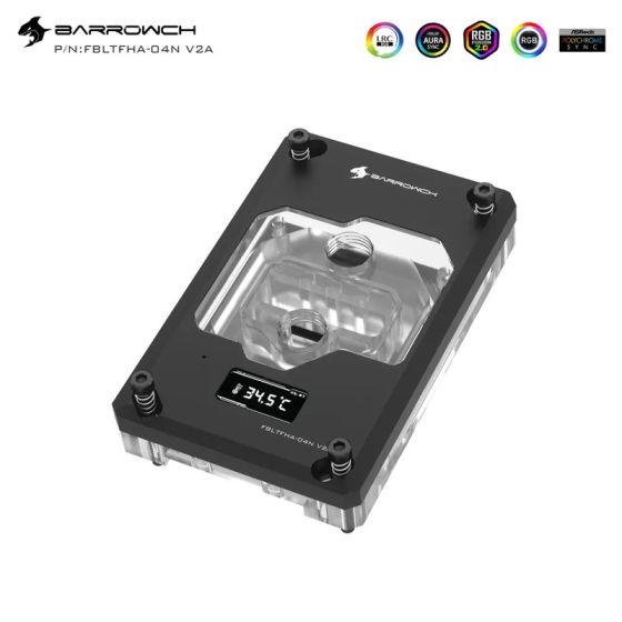 Barrowch Waterblock CPU avec écran de monitoring pour AMD - Noir (FBLTFHA-04N V2A)