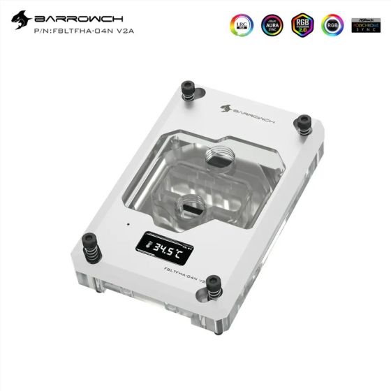 Barrowch Waterblock CPU avec écran de monitoring pour AMD - Blanc (FBLTFHA-04N V2A)