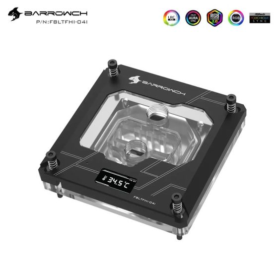 Barrowch Waterblock CPU avec écran de monitoring pour Intel -Noir (FBLTFHI-04I)