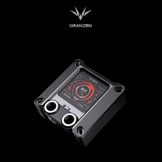Granzon GAISC - Waterblock CPU Intel avec écran LCD - Noir