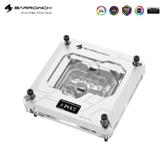 Barrowch Waterblock CPU avec écran de monitoring pour Intel - Blanc (FBLTFHI-04I)