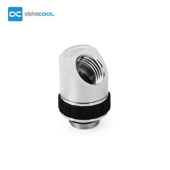Alphacool Apex Grip - Adaptateur 45° rotatif Mâle/Femelle - Chrome