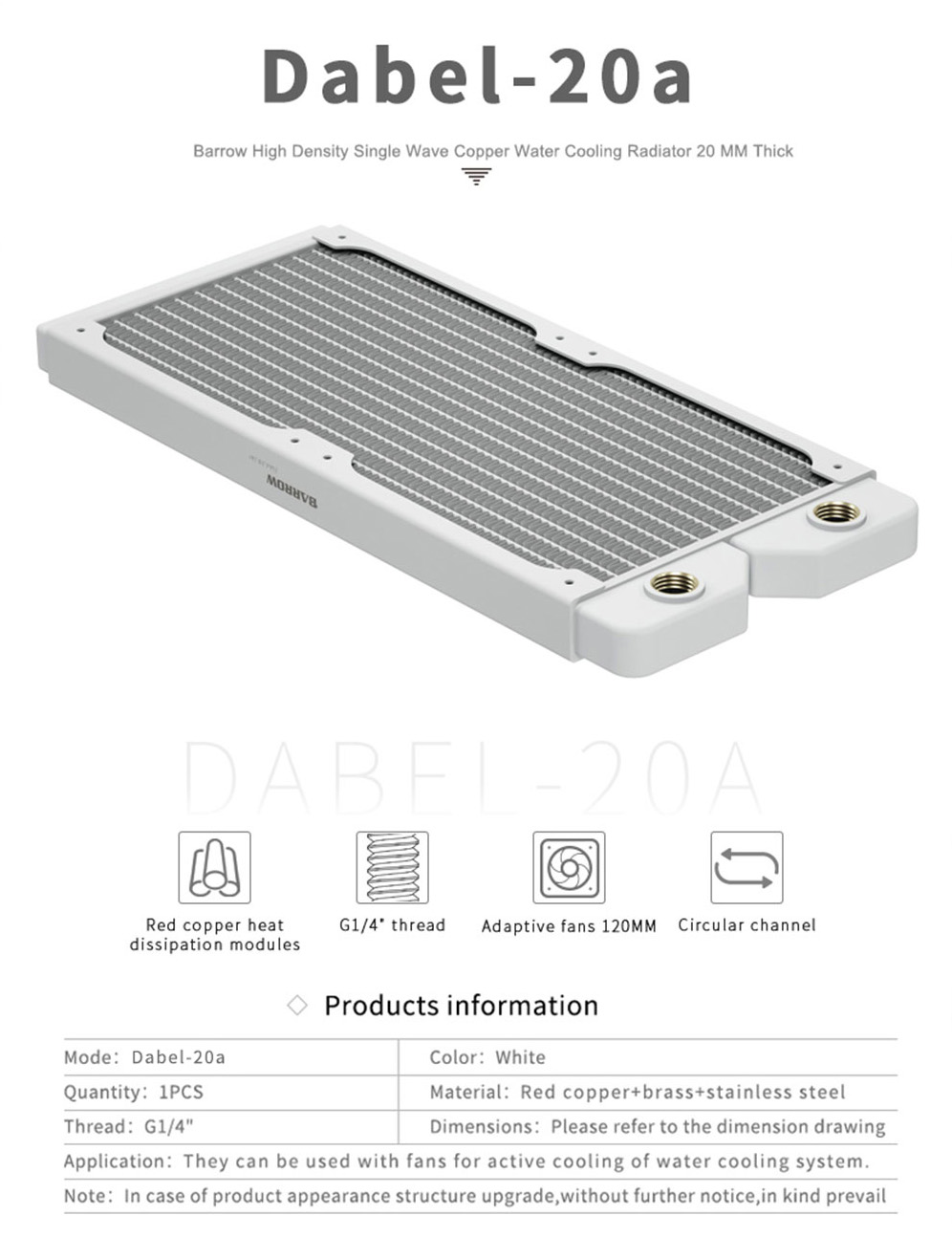 Barrow Radiateur 240 - 20mm Dabel-20a - Blanc_1