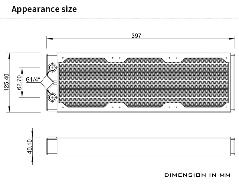 Barrow Radiateur 360-40mm Dabel-40a - Noir_3