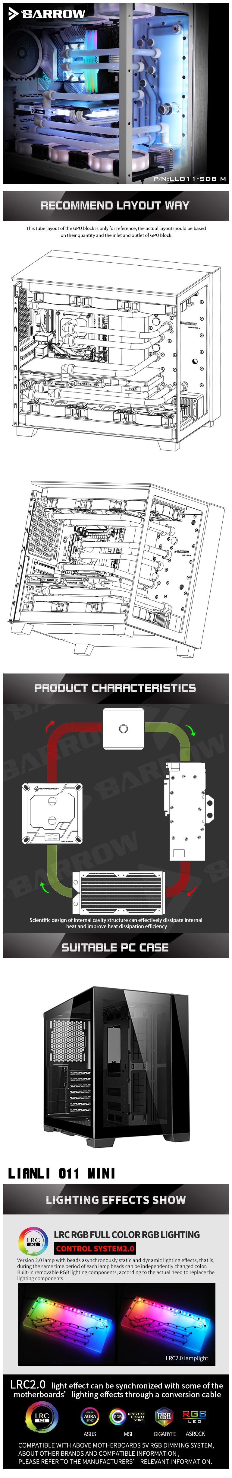 BARROW Distro Plate pour Lian Li O11D Mini (LLO11-SDB-M)