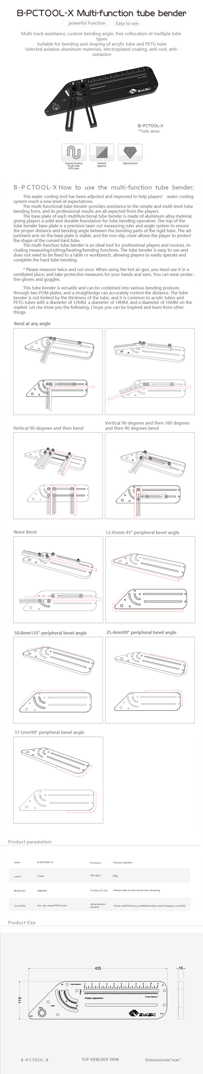 Bykski Outil de cintrage multi-fonction (B-PCTOOL-X)