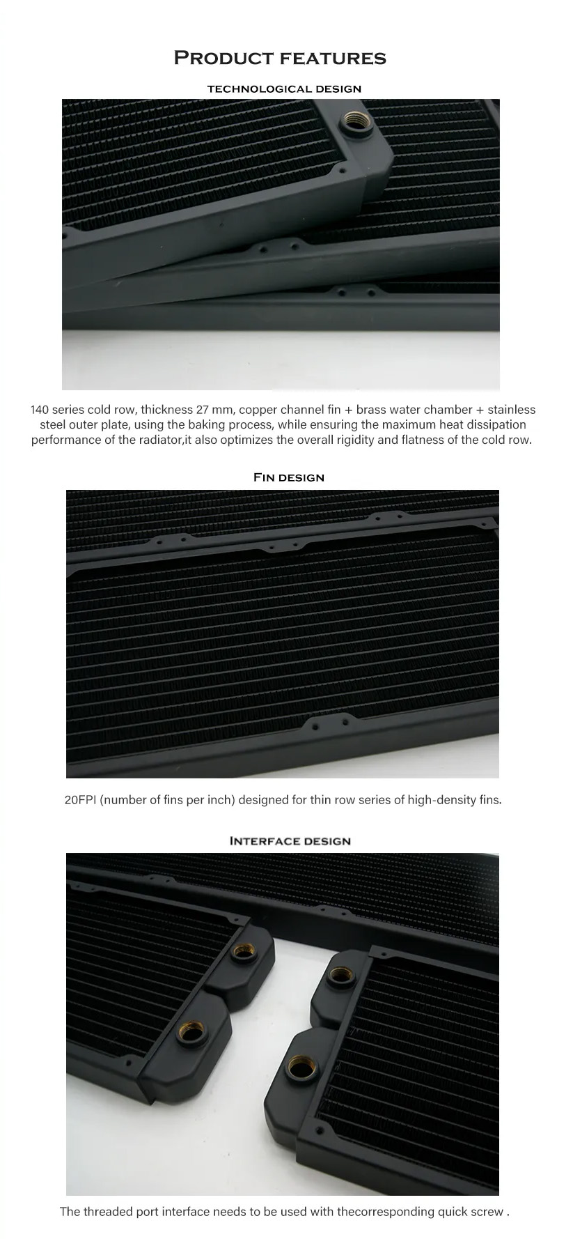 Radiateur 'No Name' 140-27mm - Noir_3